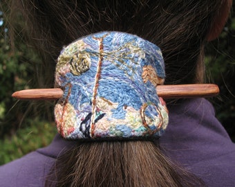 Hand embroidered hair holders