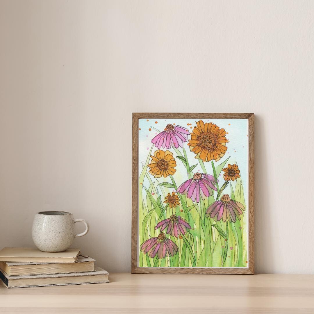 海外購入 洋書 Wildflowers in Watercolour＊インテリア Wildflowers in Field - 8x10 Watercolor Print (frame Not Included
