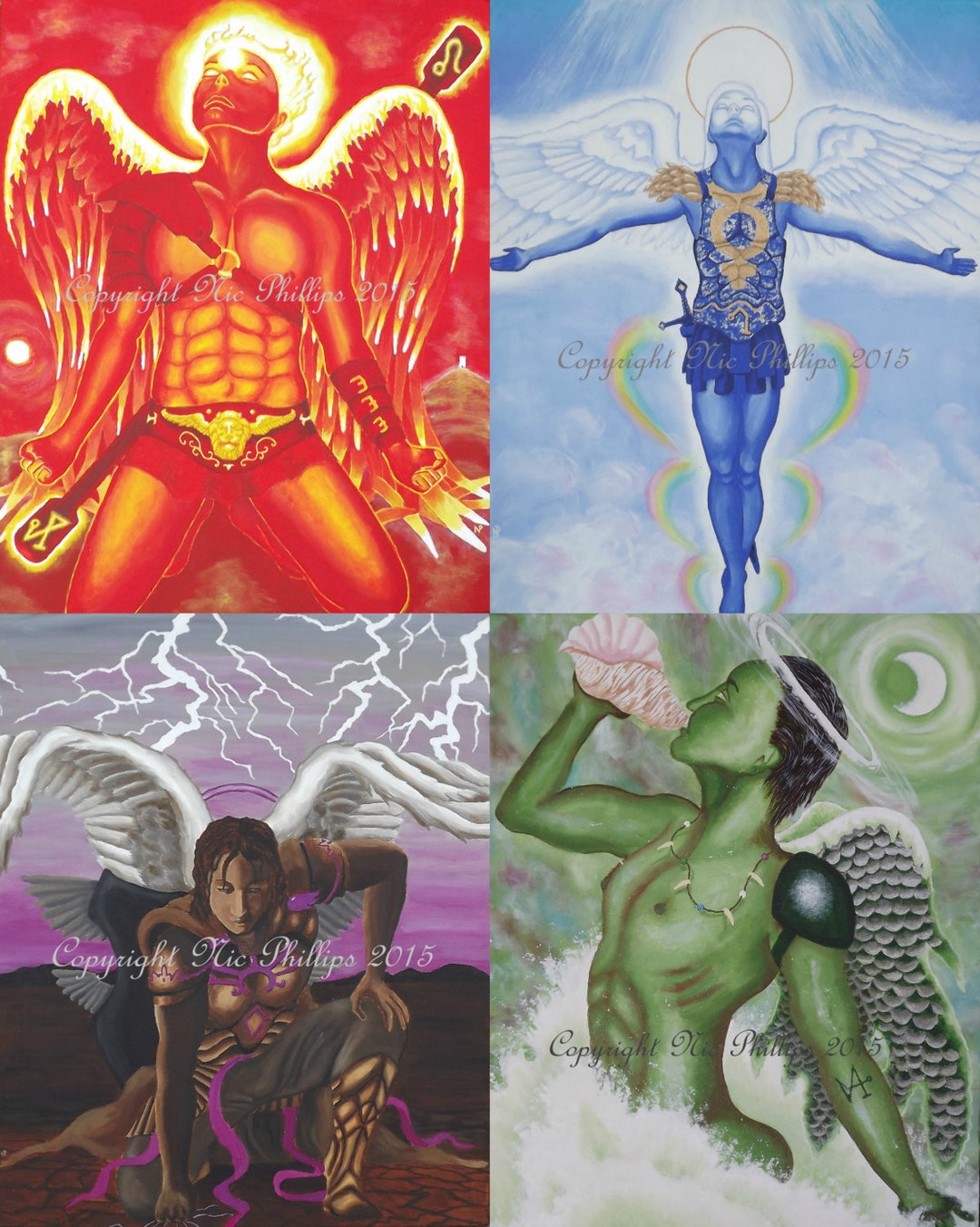 Angeling Element Elemental Archangels (prints and Cards) - Etsy