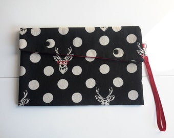 Pochette pour tablettes noir et rouge