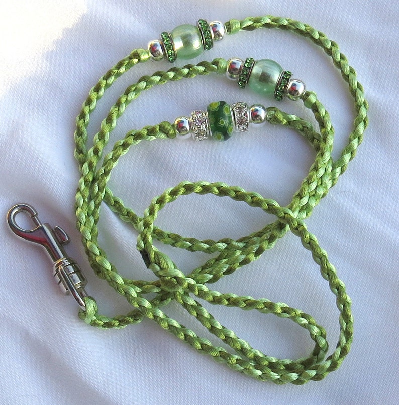 Nylon Braided Beaded Dog Show Lead Etsy