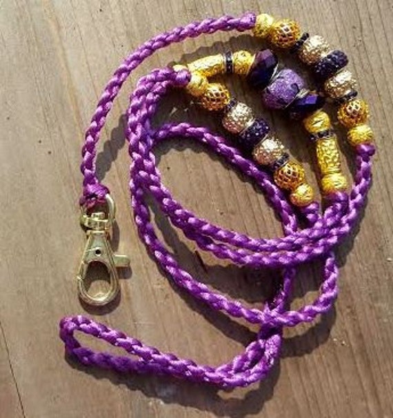 Nylon Braided Beaded Purple Dog Show Lead Etsy