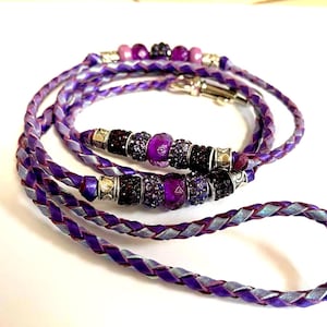 Kangaroo New All Shimmer Custom colors, Plum Crazy & Pandora Leather  Dog Show Lead