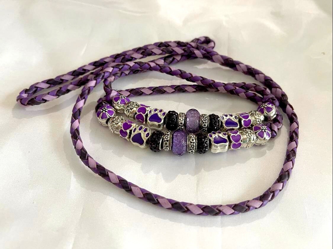 Kangaroo New Shimmer Leather Purples Dog Show Lead - Etsy