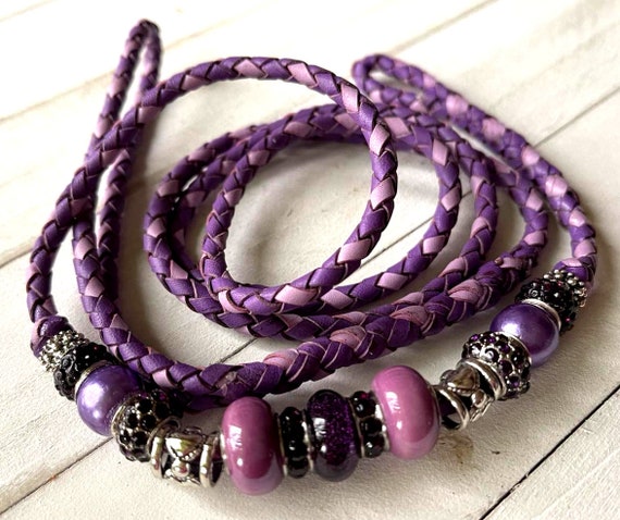 Kangaroo Leather Purple Lavender Dog Show Lead