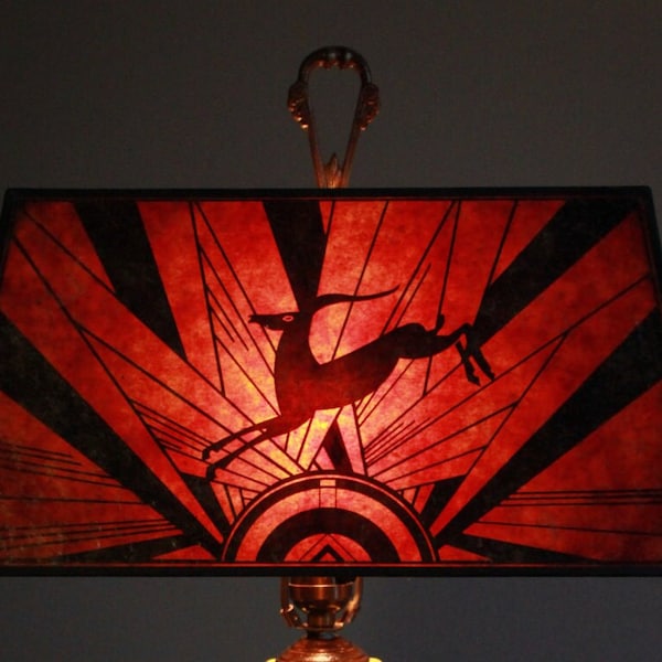 Custom Stunning Mid 1920s Style Art Deco Gazelle Shade