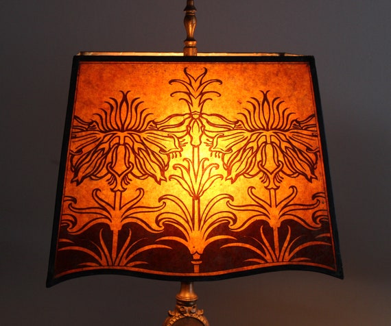Custom Art Nouveau Floral Boudoir Mica Shade/s