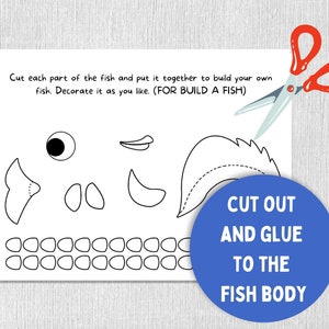 Parts of a Fish Kids' Activity Worksheet Printable | Etsy