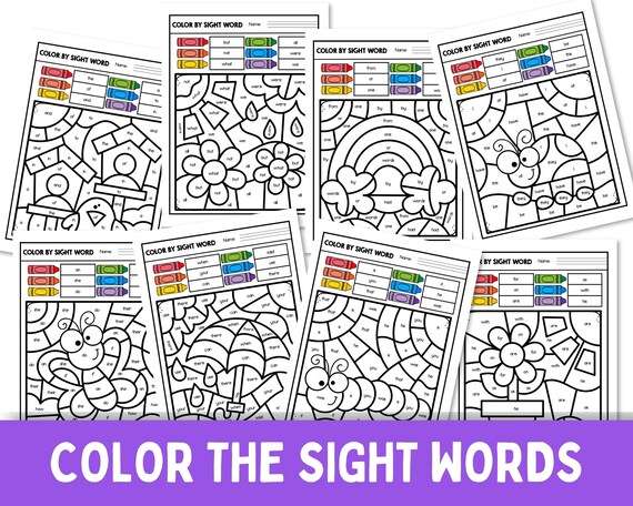 Kindergarten Sight Words Printable Worksheets for Kids | Etsy