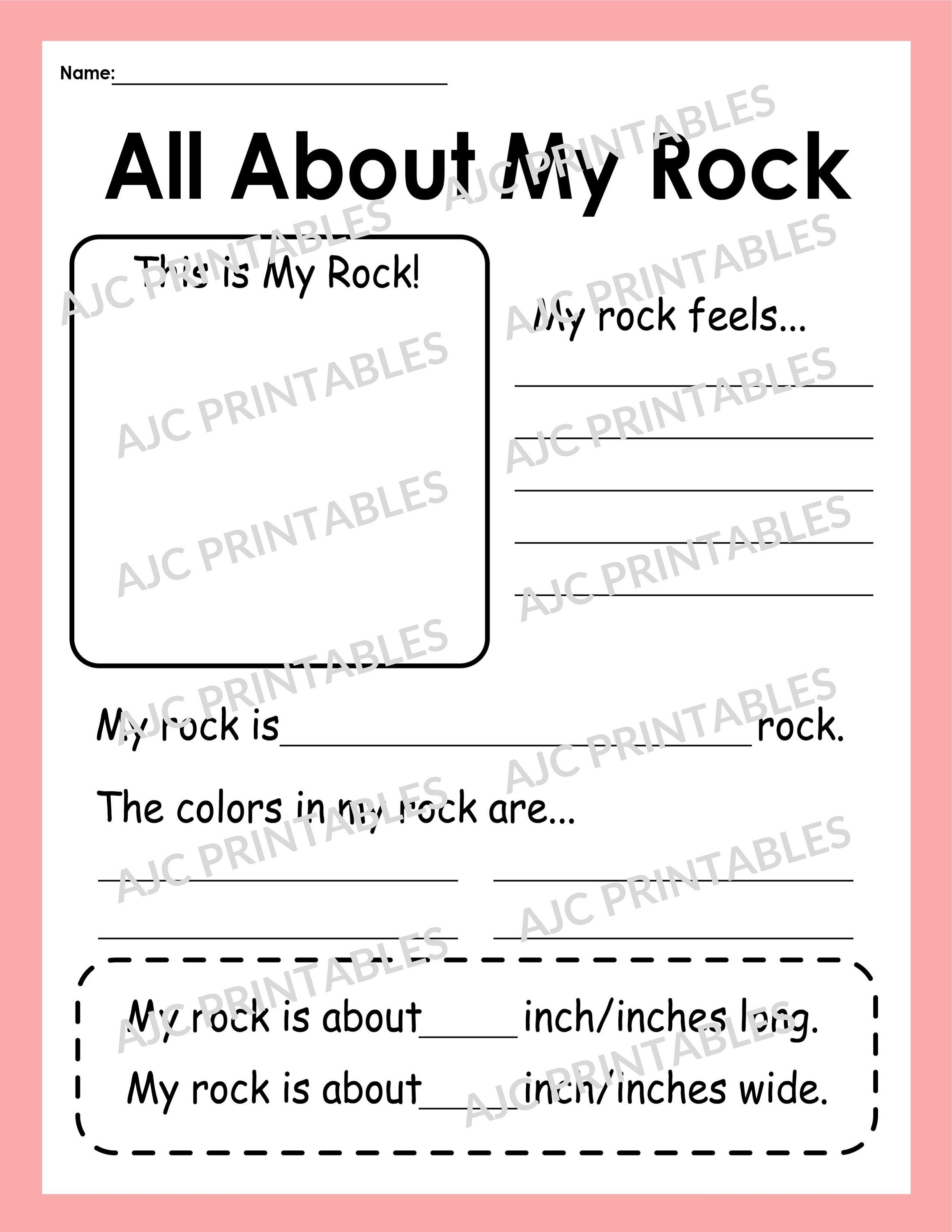 Rock Printables Activities for Kids Who Love Rocks | Etsy