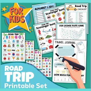 Road Trip druckbare Spiele & Aktivitäten für Kinder