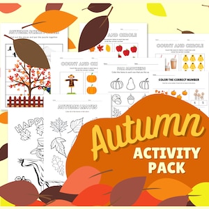 Autumn Printable Fall Activity Set for Kids - Fun and educational worksheets for Preschool, Kindergarten, and 1st Grade