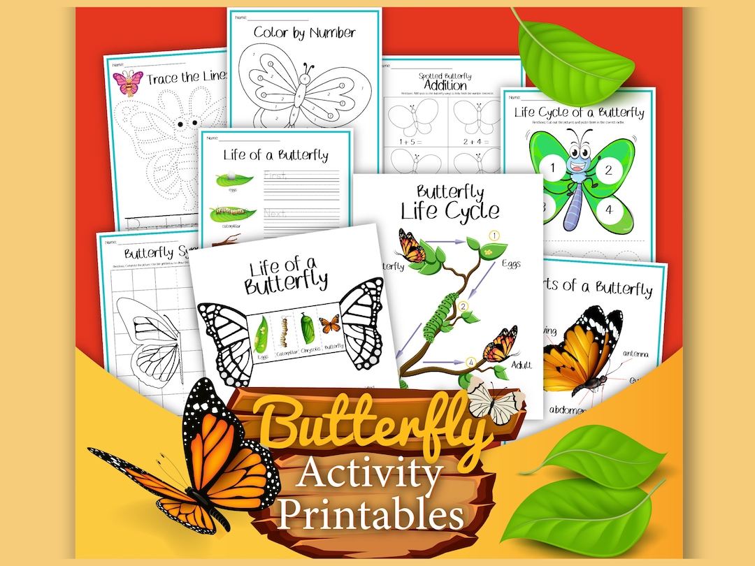 Butterfly Printable Worksheets for Kids Educational