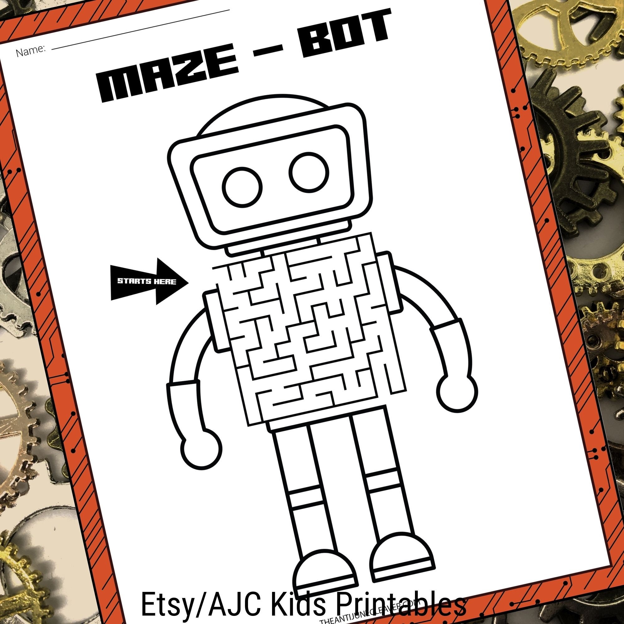 Robot Worksheet Printables for Kids Educational Activities & | Etsy