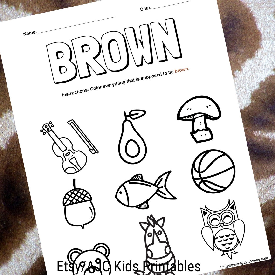 What Things are Brown Set of 16 Brown Words Flashcards - Etsy España