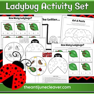 Ladybug Printable Worksheets for Kids - Educational Activities & Worksheets for Preschool, Kindergarten, 1st Grade