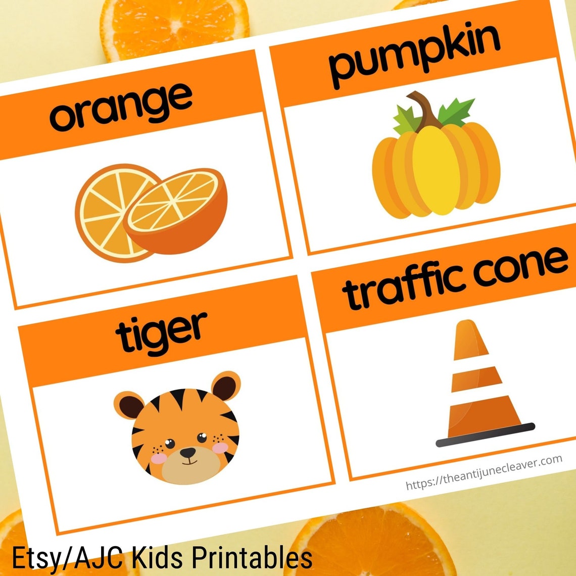 What Things Are Orange Set of 16 Orange Words Flashcards Etsy
