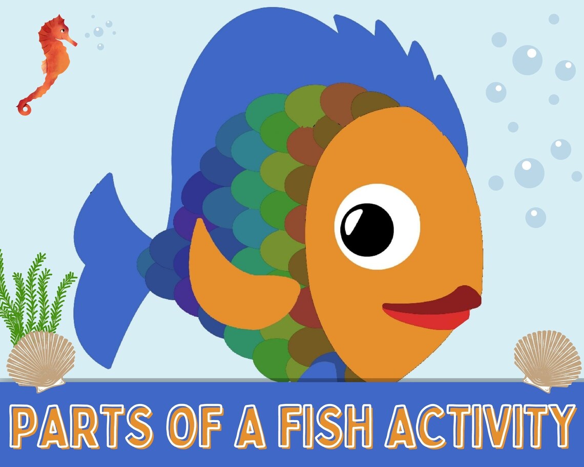 Parts of a Fish Kids' Activity Worksheet Printable Etsy