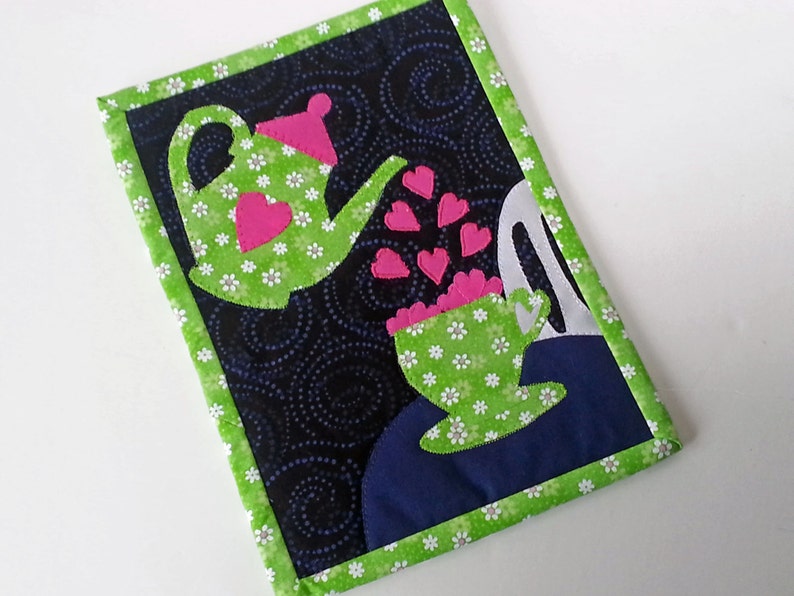 Cuppa Love Mug Rug PDF PATTERN Cute Mug Rug Coffee Mug Rug Etsy