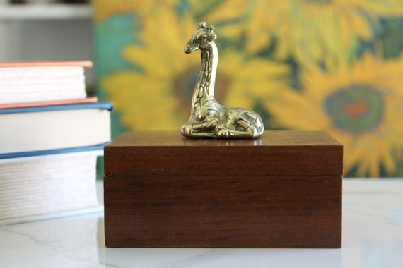 Wood box with Brass Giraffe - image 1