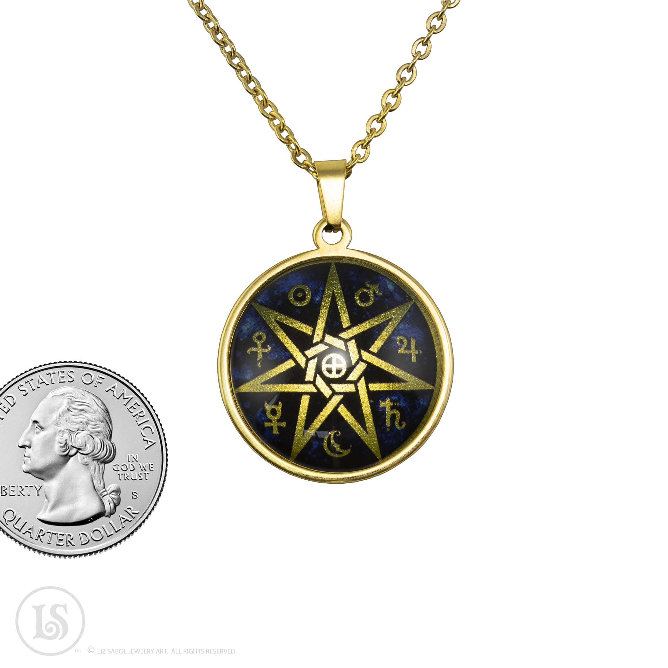 Planetary Septagram 7 Pointed Star, Symbol Pendant, Silver or Gold Tone, Glass and Stainless Steel - Etsy Planetary Septagram 7 Pointed Star, Symbol Pendant, Silver or Gold Tone, Glass and Stainless Steel - Etsy