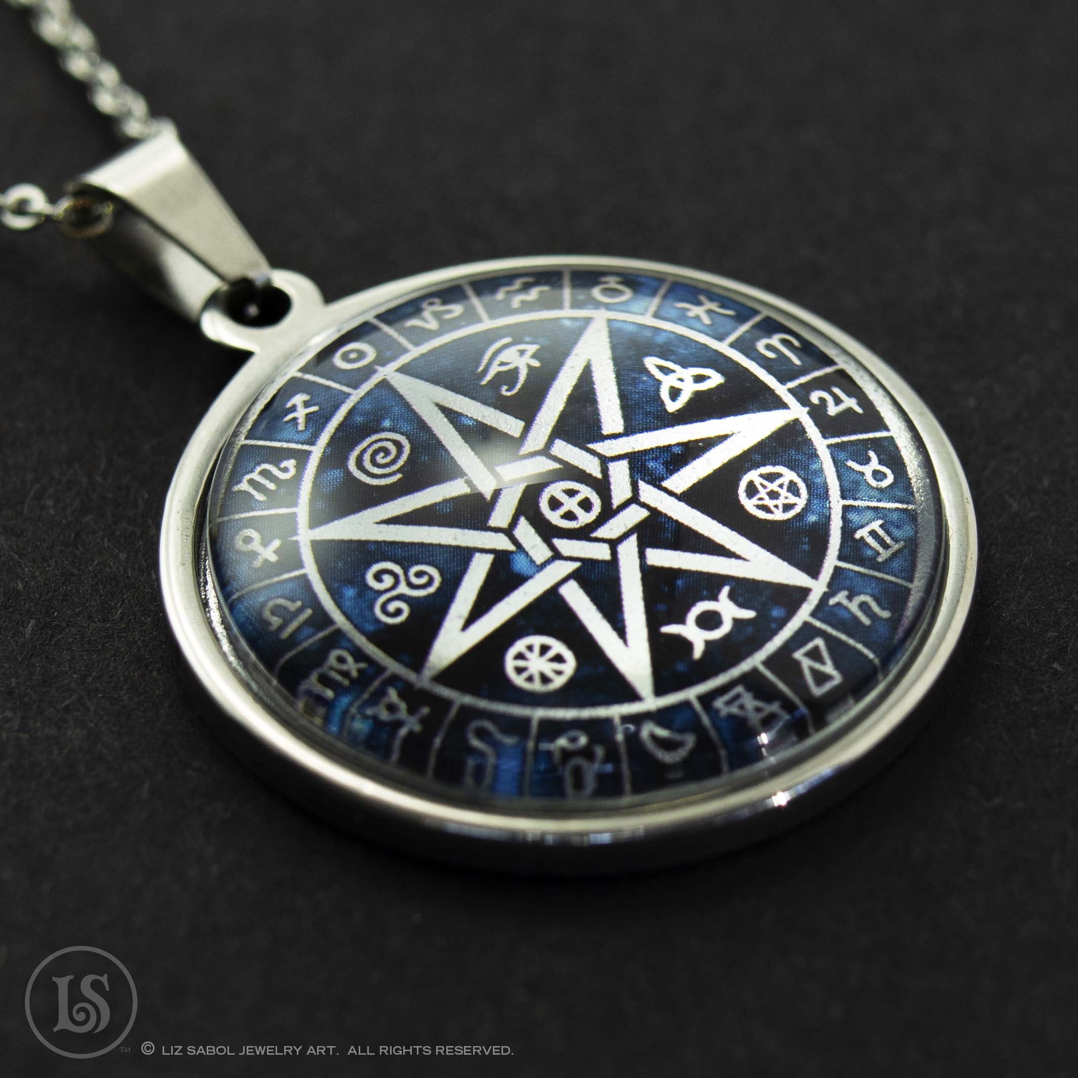 Astrologic Septagram - 7 Pointed Star Symbol Pendant, Large Astrologic Septagram - 7 Pointed Star Symbol Pendant, Large