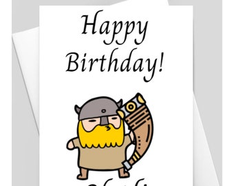 Viking Birthday Card - Etsy