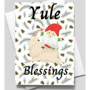 Yule Card, Card Printable, Blank Card, Downloadable, Nisse, Winter Solstice