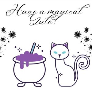 Magische kerstkaart, kaart afdrukbaar, blanco kaart, downloadbaar, winterzonnewende