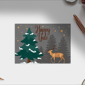 Yule Card, Card Printable, Blank Card, Downloadable, Winter Solstice