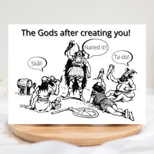 Funny Viking Birthday Card: Skal! Norse Heathen (PDF Printable)