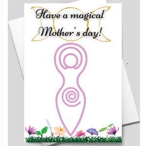 Happy Mother's Day Card, Card Printable, Blank Card, Downloadable, Pagan, Heathen, Wiccan,  Winter Solstice