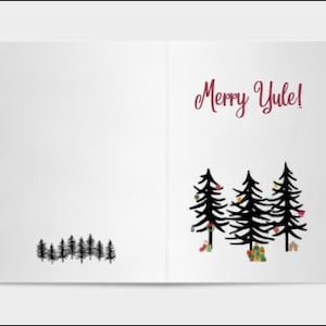 Merry Yule-kaart, kaart afdrukbaar, blanco kaart, downloadbaar, winterzonnewende