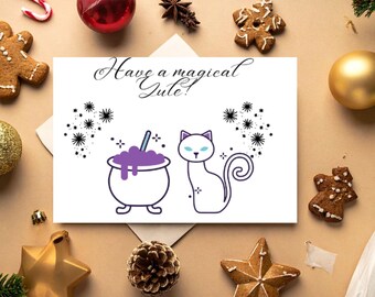Magical Yule Card: Printable Winter Solstice Card (PDF)