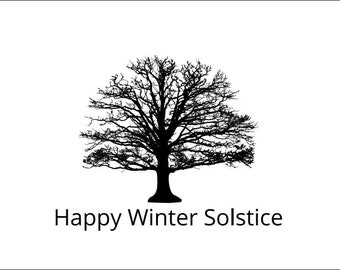 Yule Card, Card Printable, Blank Card, Downloadable, Winter Solstice