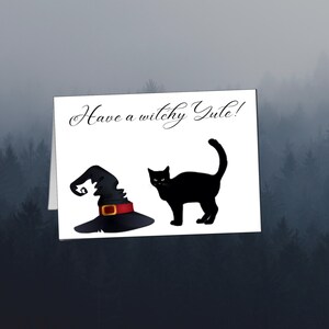 Witchy Yule Card, Card Printable, Blank Card, Downloadable, Pagan, Wiccan, Witch, Winter Solstice