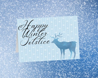 Winter Solstice Holiday Card, downloadable, blank card, Yule