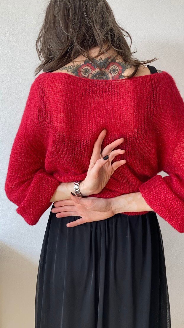 Red sweater aesthetic sale