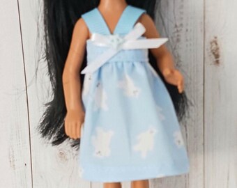 5.5" fashion doll clothes -  handmade Polar Bear dress
