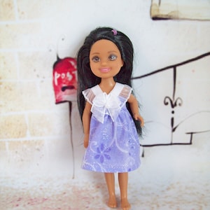 Handmade 5.5&quot; Fashion Doll Clothes - Lavender Sparkle Party Holiday Dress