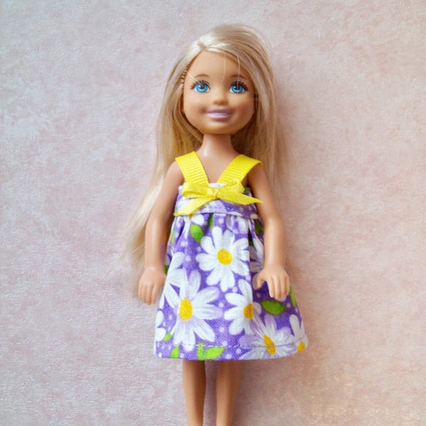Handmade Purple Daisy Dress for 5.5" Fashion Doll
