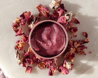 Rose Lip Polish | Herbal Infused Lip Polish | Rose Sugar Lip Scrub | Organic All-Natural Skincare .5oz