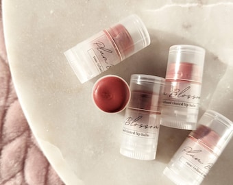 Plum Blossom Mini Tinted Lip Balm | Plum Tones | Rose-infused Sunflower Oil