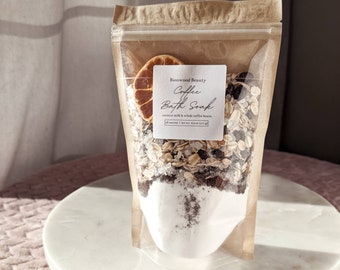 Coffee Bath Soak | Coconut Milk & Whole Coffee Beans | Spa Gift