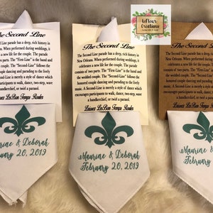 Custom Design Second Line Wedding/party Handkerchiefs - Etsy