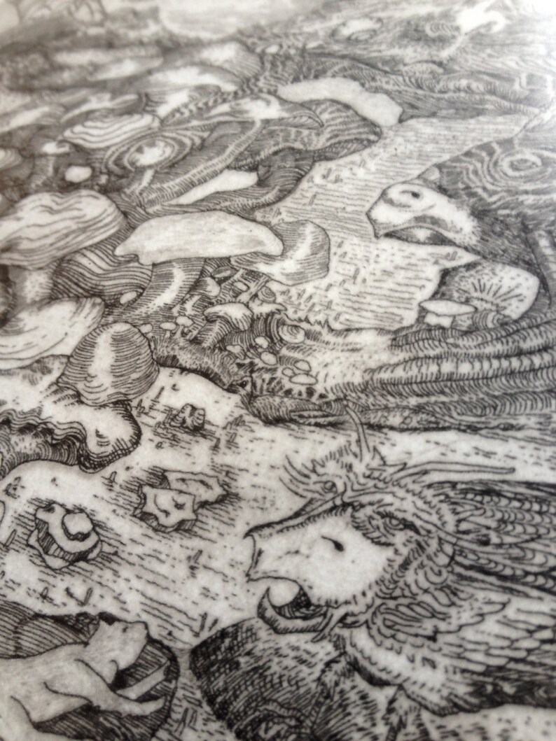 Original Intaglio Zinc Metal Etching Print Verdant Valley Etsy