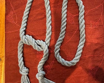 Boho Cotton Rope Belt with Tassels, Twisted Wrap, Adjustable Ethnic Style