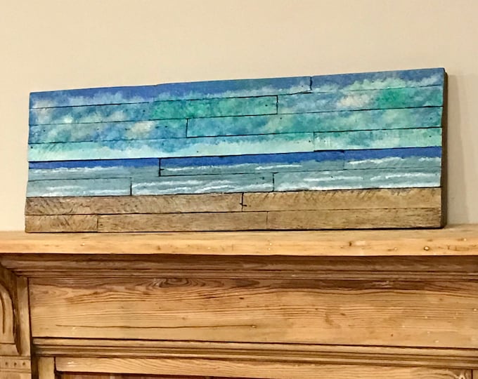 Wall Reclaimed Wood Art Decor, modern large Rustic Mix Media, Sculpture Geometric Abstract County Cabin Beach Farmhouse Coastal Wall Art