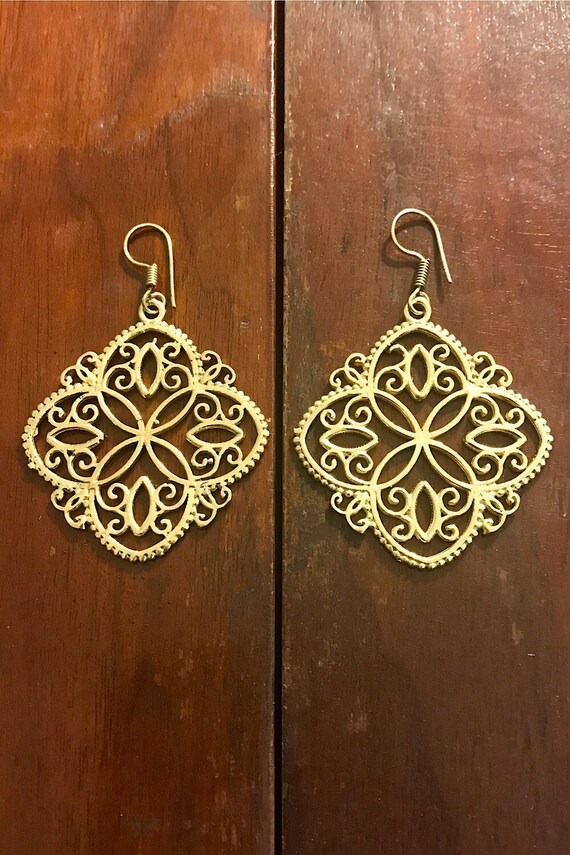 真鍮イヤリング/ バックレース ドオレイル レイトン ロータス