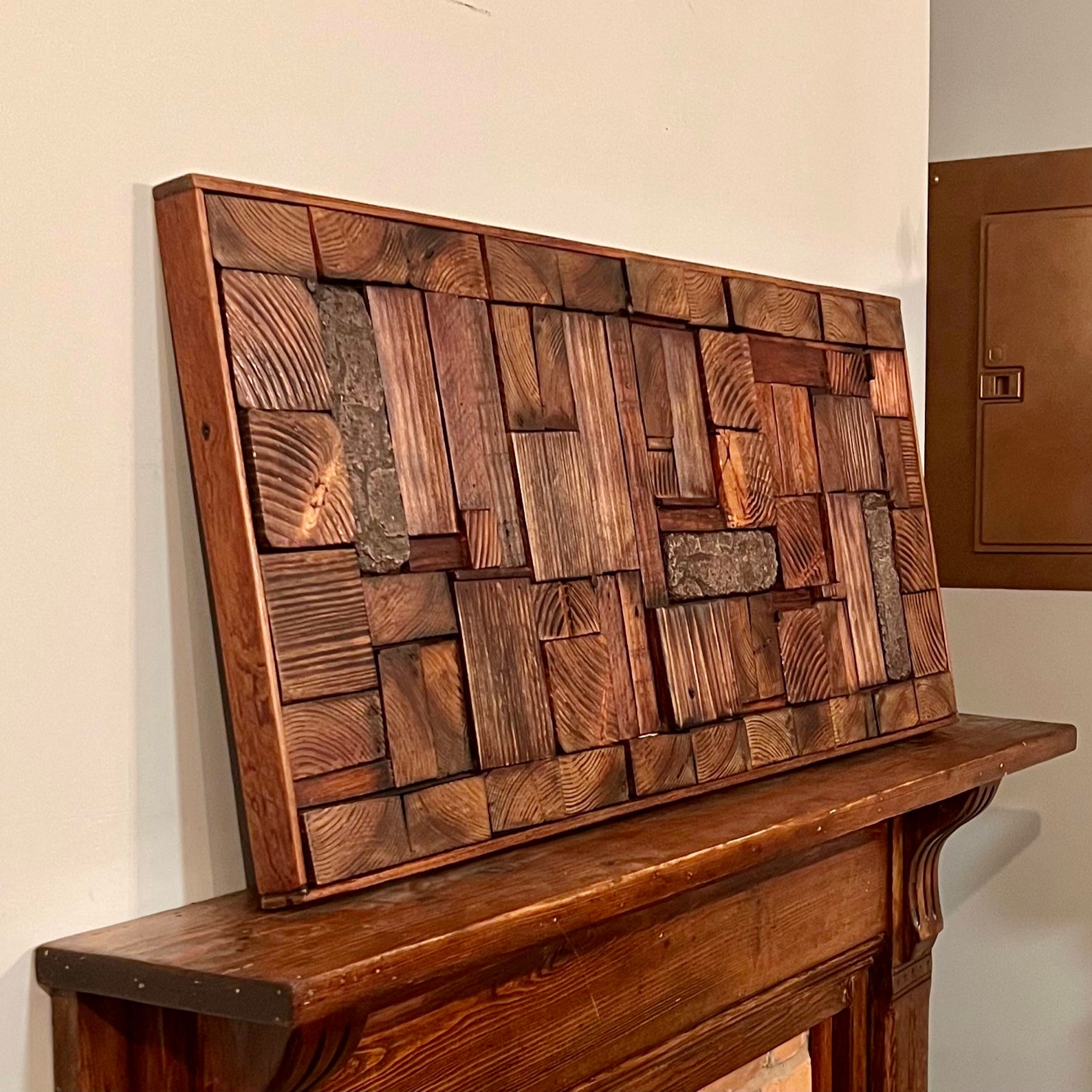Wall Reclaimed Wood Art Decor Modern Large Rustic Mix Media - Etsy